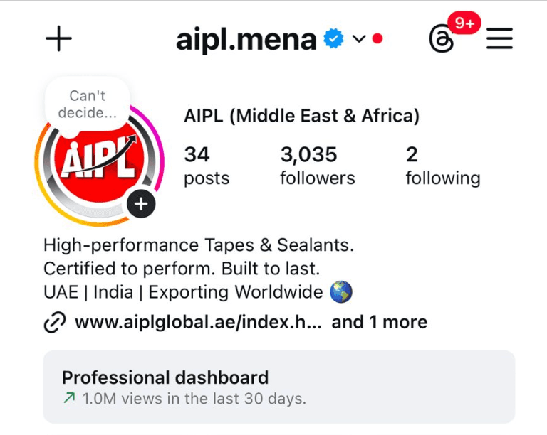 AIPL Instagram profile