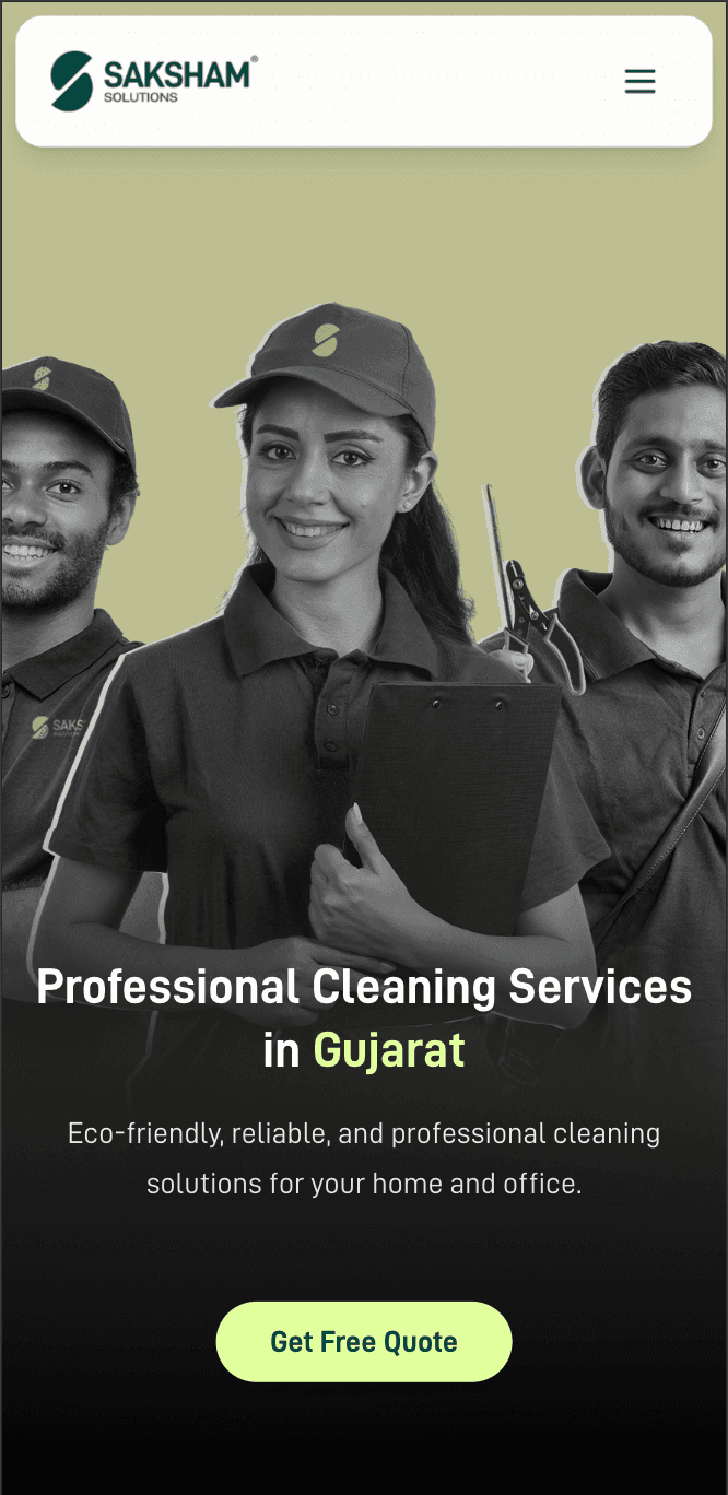 Saksham Solutions Mobile Website Screenshot